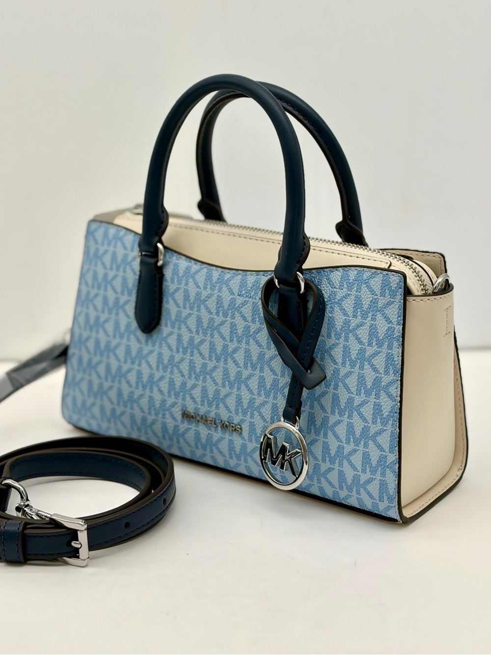 Michael Kors Arden Small Color-Block Signature Logo Messenger Crossbody 
Bag